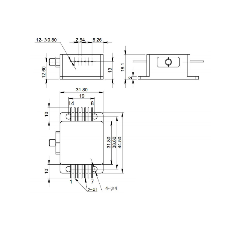 Diagram Laser Diode Module 915nm 10Watt