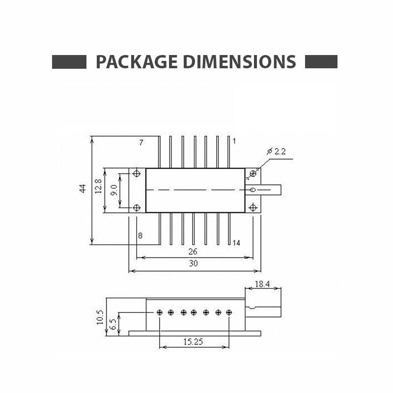 1560nm Butterfly Laser Diode Dimensions