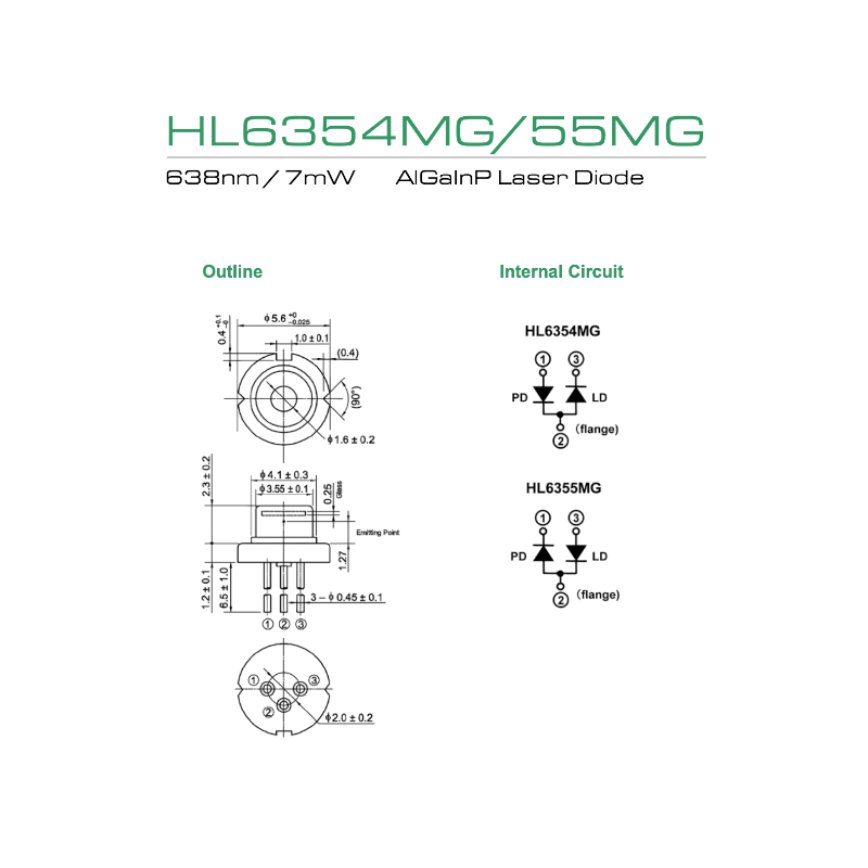 USHIO Part Number: HL6354MG/55MG