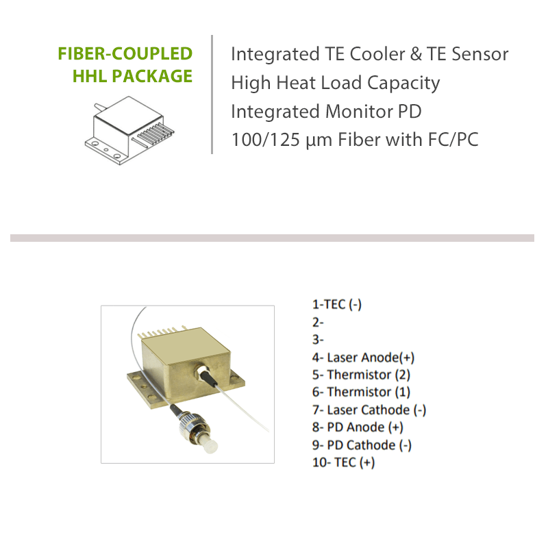 1160nm Fabry-Perot Fiber-Coupled Laser Diode