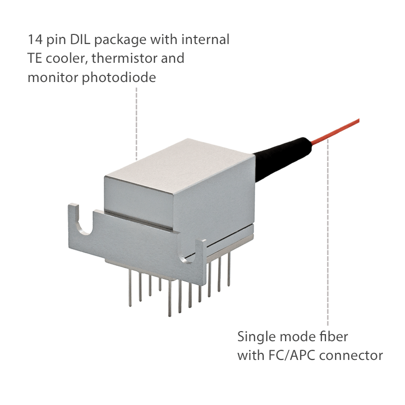 850nm, 50mW, Single-Mode Fiber DIL Laser Diode