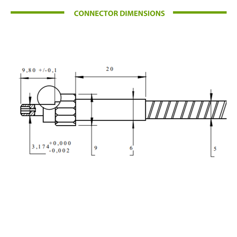 10W laser diode patch cable dimensions