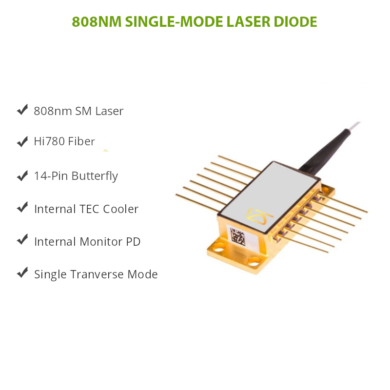 808nm Single Mode Laser Diode, 250mW