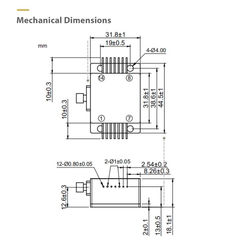 375 nm laser diode dimensions