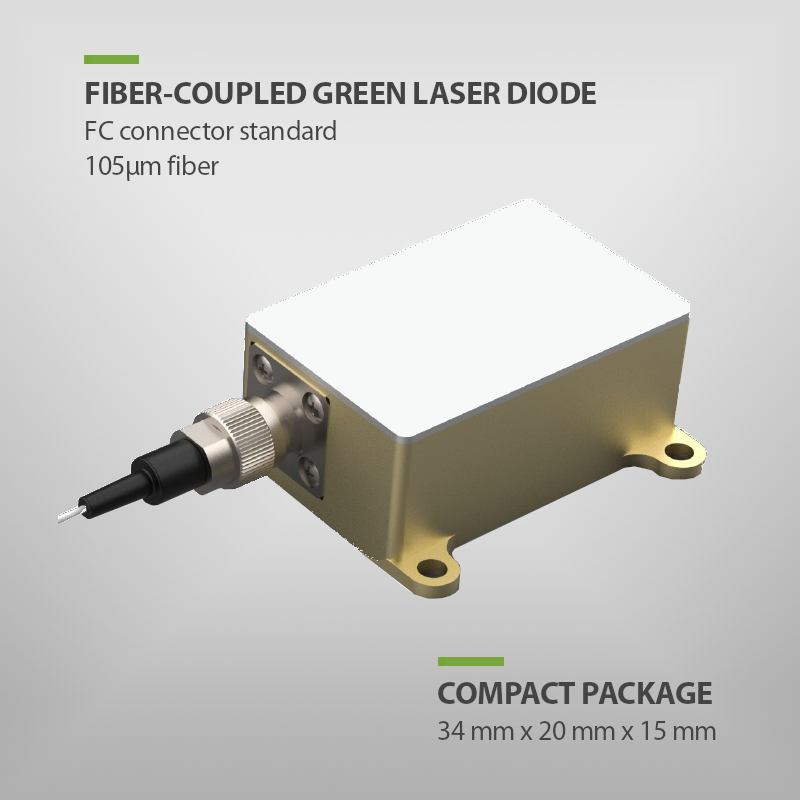 2 watt 525nm green laser fiber coupled