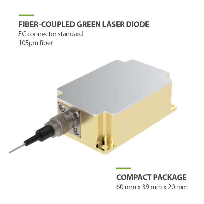 525nm 3 watt fiber coupled laser diode