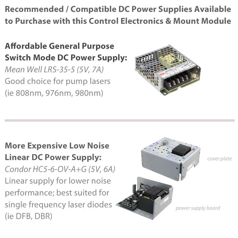 dc power supply for laser diode drivers, tec controllers